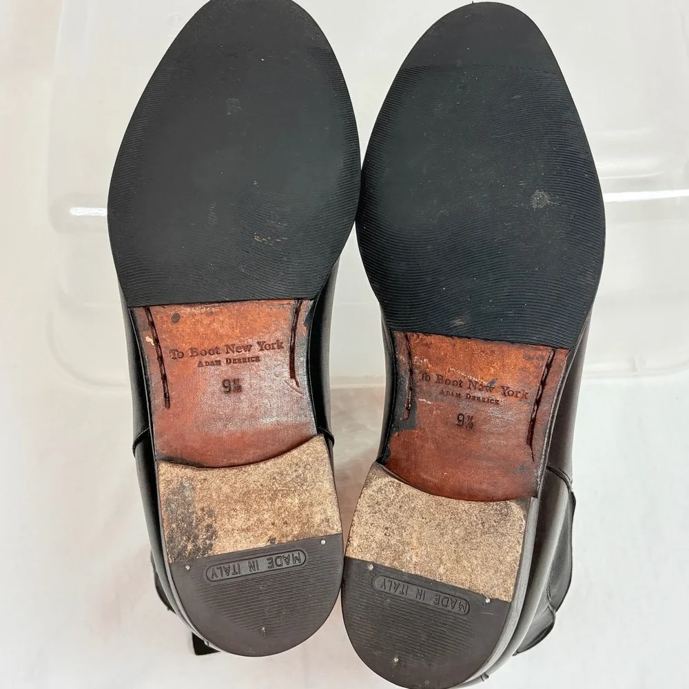 To Boot New York Adam Derrick Men Black Leather Chelsea Boots Italy 9.5 Beatnik